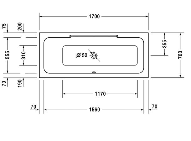 Badekar Duravit DuraStyle 170x70cm venstre hvit