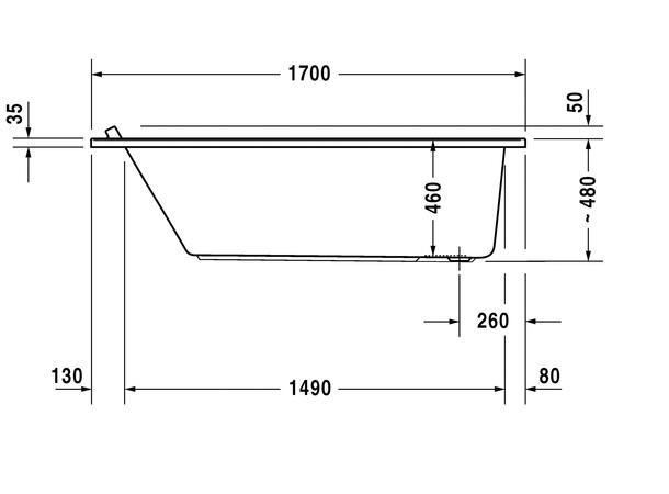 Badekar Duravit Starck 170x75cm hvit