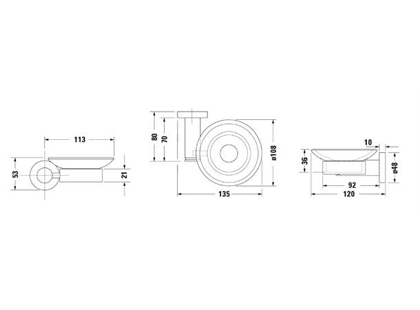 Duravit D-CodeSåpeholder - krom/glass -