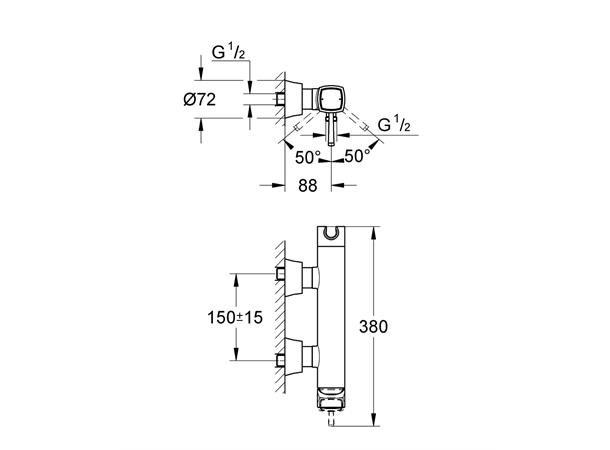 Dusjbatteri Grohe Grandera Krom