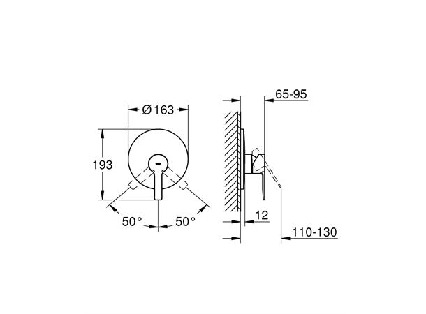 Grohe LIneare Innbygging dusjbatteri - Krom -