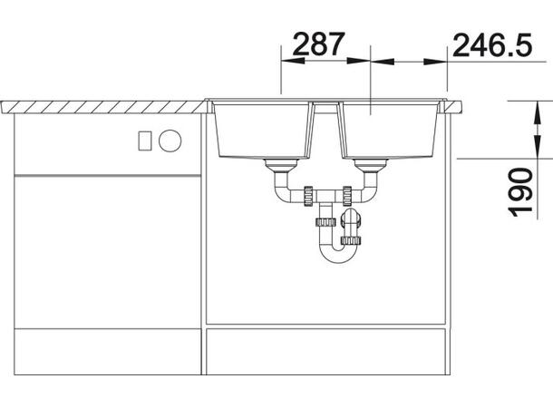 Kjøkkenvask Blanco Lexa 8 Silgranit PuraDur - 78x50cm - Kaffe