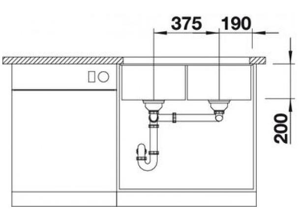 Kjøkkenvask Blanco Subline 350/350-U Silgranit PuraDur - 75.5x46cm - Gråstein