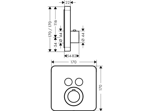 Termostatbatteri Axor ShowerSelect Urquiola Til innbygging - Krom -