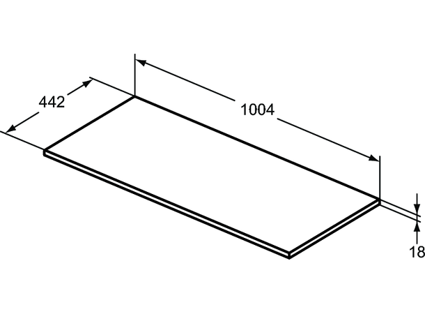 Tilbehør Ideal Standard Connect Air Benkeplate - 100.4x44.2 cm - Hvit