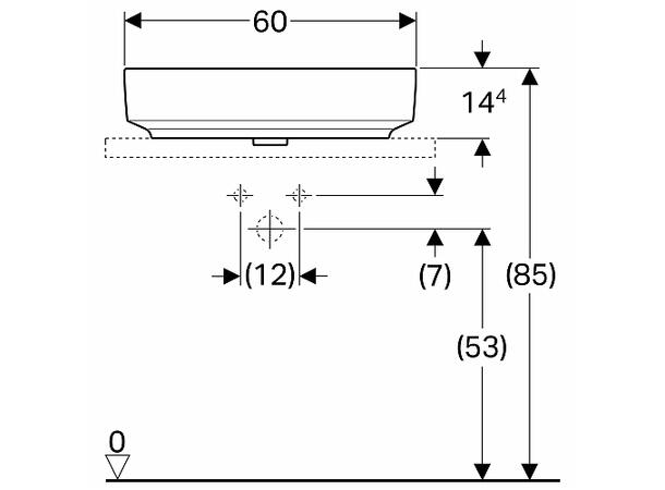 Toppmontert servant Kolo Variform 60x45 cm - Hvit