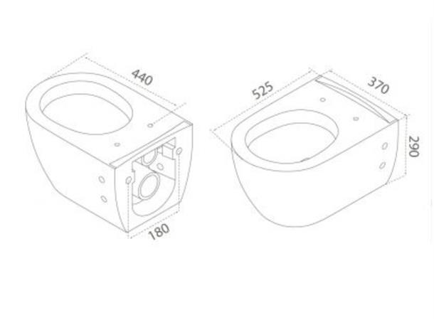 Vegghengt toalett CeraStyle City Rimless - Hvit matt -