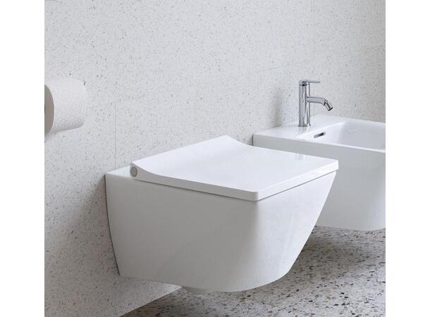 Vegghengt toalett Duravit Viu 37x57cm - Rimless - Uten lokk - Hvit -