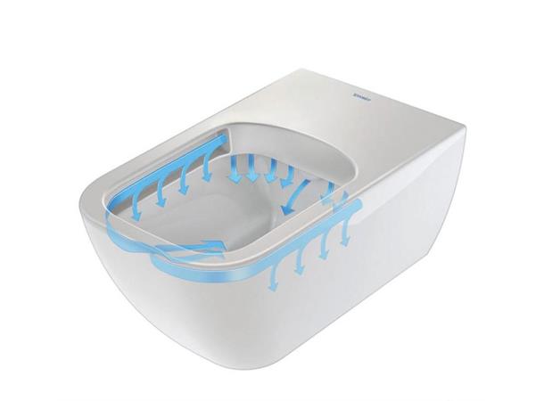 Vegghengt toalett Duravit Viu 37x57cm - Rimless - Uten lokk - Hvit -