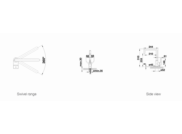 Kjøkkenbatteri Blanco Mili Grå / Alumetalic