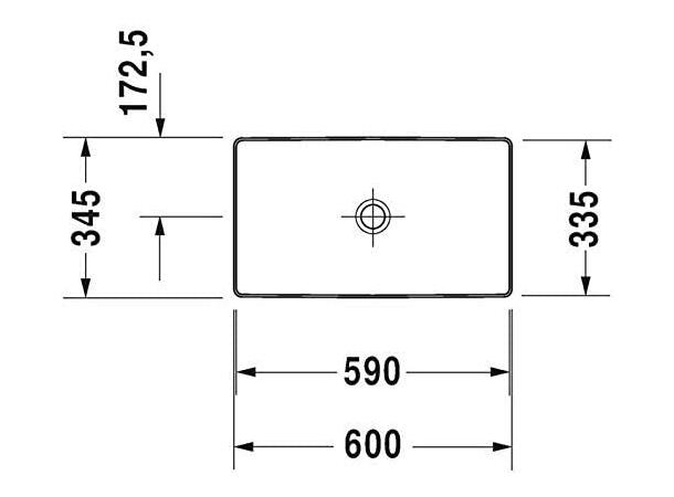 Toppmontert servant Duravit DuraSquare 60x34.5 cm - Hvit