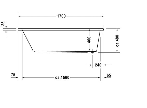 Badekar Duravit Daro 170x70cm hvit