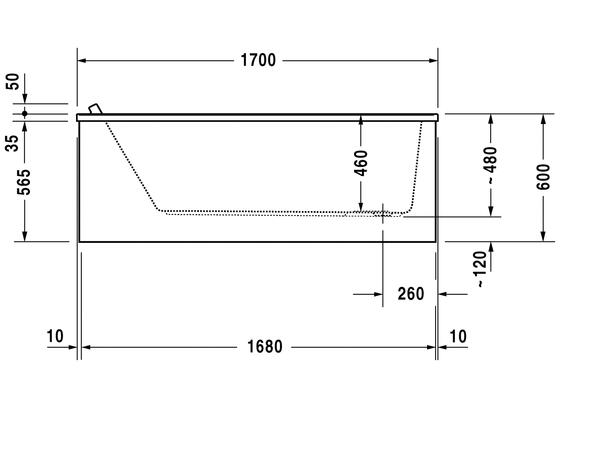 Badekar Duravit Starck 170x70cm hvit