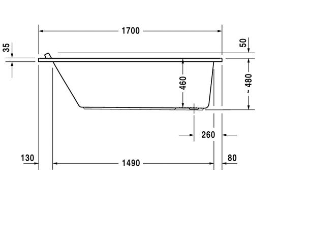 Badekar Duravit Starck 170x70cm hvit