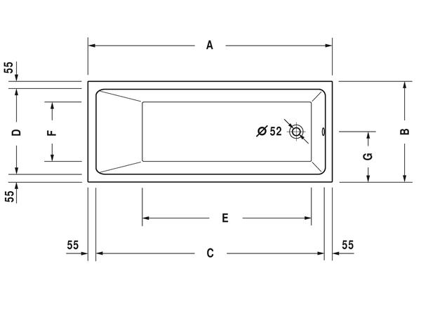 Badekar Duravit Vero Air 170x70cm hvit