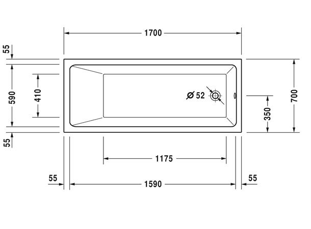 Badekar Duravit Vero Air 170x70cm hvit