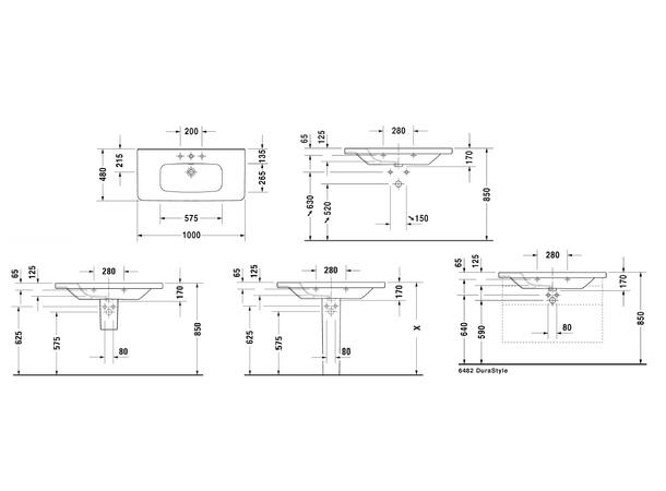 Duravit DuraStyle Møbelservant - 1 kranhull - 100x48cm - Hvit -