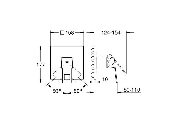 Grohe Eurocube Innbygging dusjbatteri - Krom -