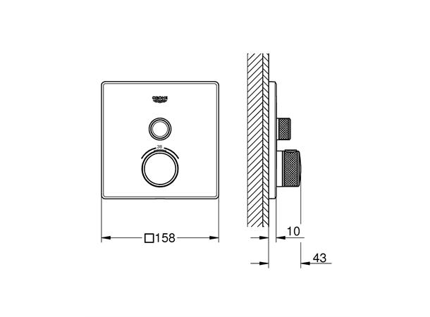 Grohe Grohtherm SmartControl Termostat Innbygging dusjbatteri - Krom -