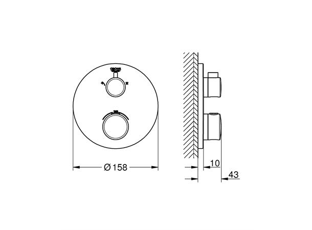 Grohe Grohtherm termostatbatteri Til innbygging - Krom -