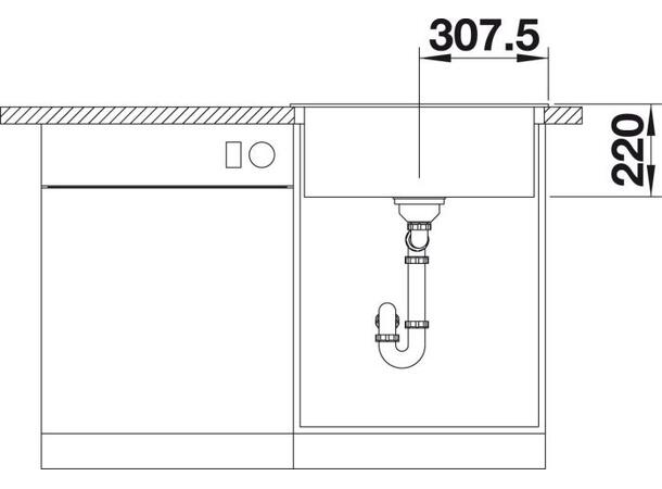 Kjøkkenvask Blanco Pleon 6 Silgranit PuraDur - 61.5x51cm - Gråstein