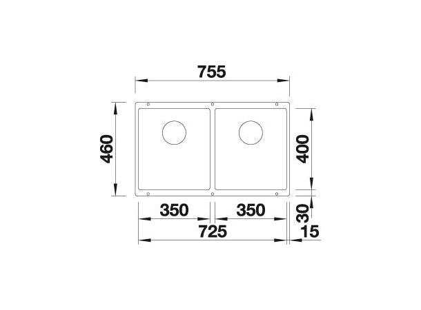 Kjøkkenvask Blanco Subline 350/350-U Silgranit PuraDur - 75.5x46 - Hvit