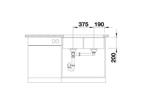 Kjøkkenvask Blanco Subline 350/350-U Silgranit PuraDur - 75.5x46 - Hvit