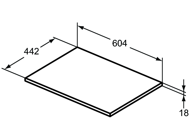 TilbehørIdeal Standard Connect Air Benkeplate - 60.4x44.2  cm - Hvit