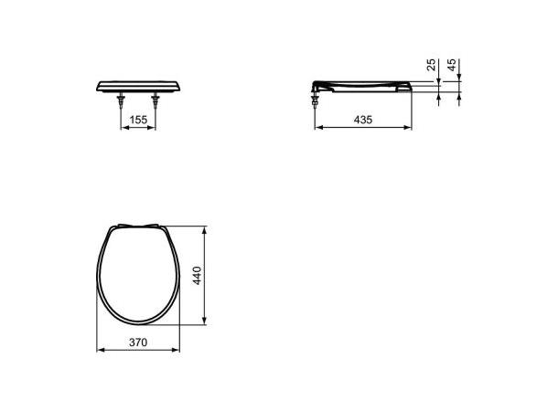 Toalettsete Ideal Standard Eurovit Soft-close - Hvit -