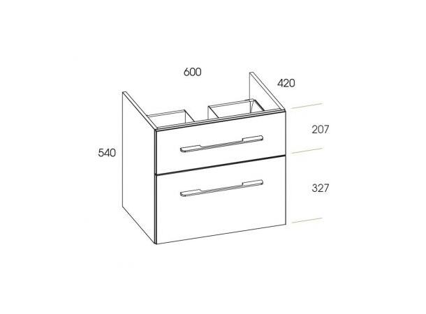 Underskap til servant Elita Barcelona 60 cm - Vegghengt - Svart glans