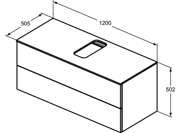 Underskap til servant Ideal Standard Adapto - 120 cm - Vegghengt - Hvit glans