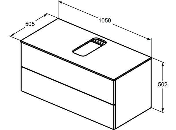 Underskap til servant Ideal Standard Adapto 105cm - Vegghengt - Mørkt tre