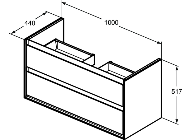 Underskap til servant Ideal Standard Connect Air - 100 cm - Vegghengt  Hvit