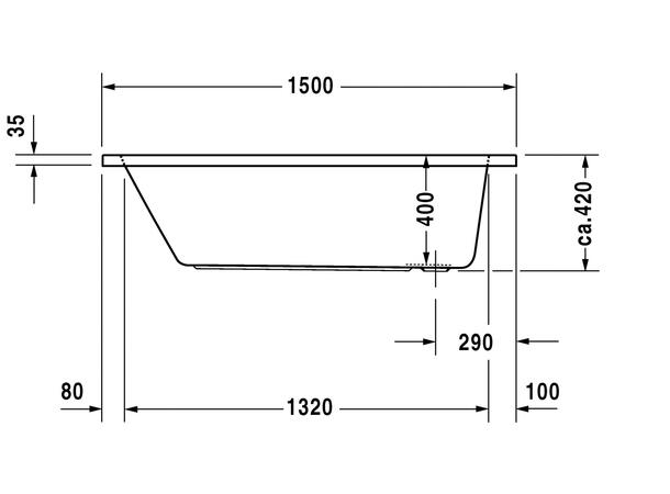 Badekar Duravit D-Code 150x75cm hvit