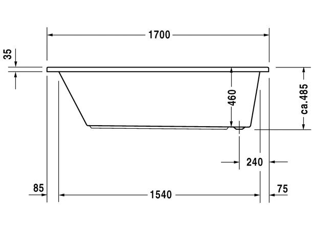 Badekar Duravit Daro 170x70cm hvit