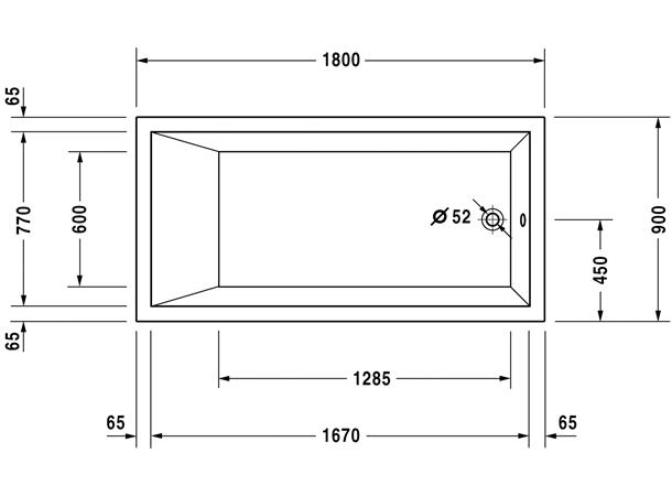 Badekar Duravit Starck 180x90cm hvit