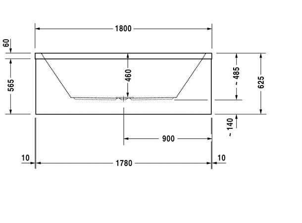 Badekar Duravit Starck 180x90cm hvit