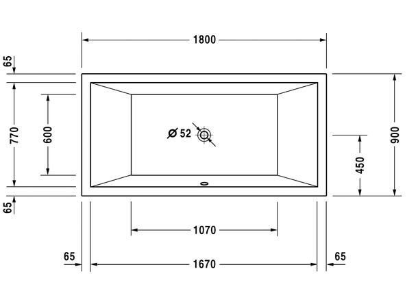 Badekar Duravit Starck 180x90cm hvit