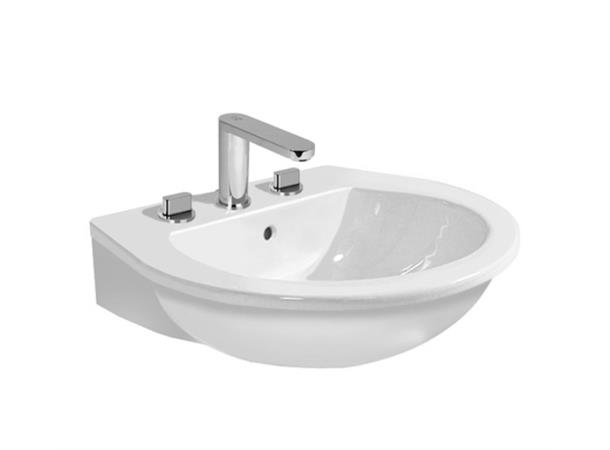 Duravit Darling New Vegghengt Servant - 3 kranhull - 65x55cm - Hvit -