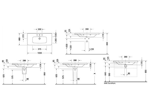 Duravit DuraStyle Møbelservant - 1 kranhull - 100x48cm - WonderGliss -