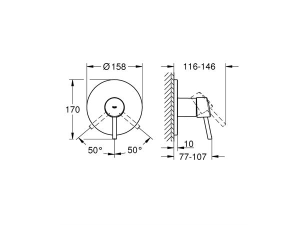 Grohe Concetto Innbygging dusjbatteri - Krom -