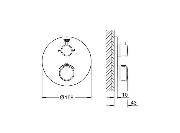 Grohe Grohtherm termostatbatteri Til innbygging - Krom -