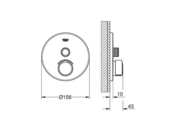 Grohe SmartControl Innbygging dusjbatteri - Krom -