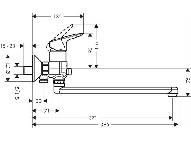 Hansgrohe Logis Kar-/dusjbatteri - Krom -