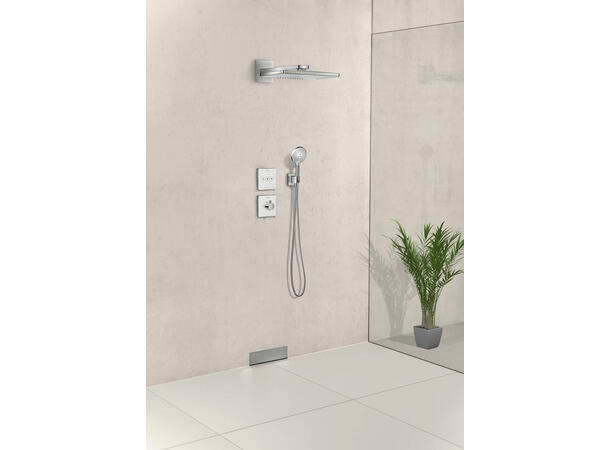 Hansgrohe ShowerSelect Glass m/termostat Innbygging dusjbatteri - Krom/hvit -