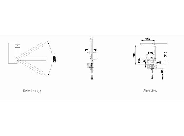 Kjøkkenbatteri Blanco Laressa-F Krom