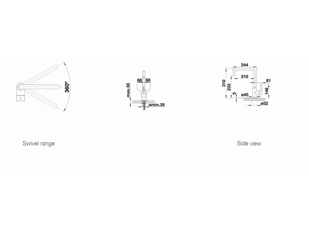 Kjøkkenbatteri Blanco Mili Hvit