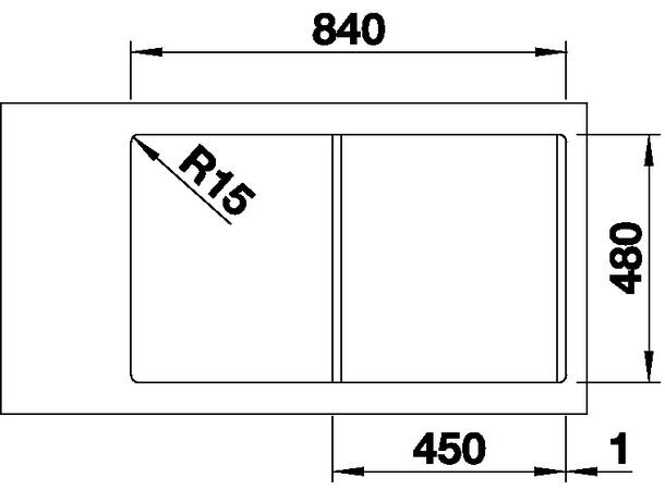 Kjøkkenvask Blanco Lemis 45 S-IF Rustfrittstål - 86x50cm - Børstet stål