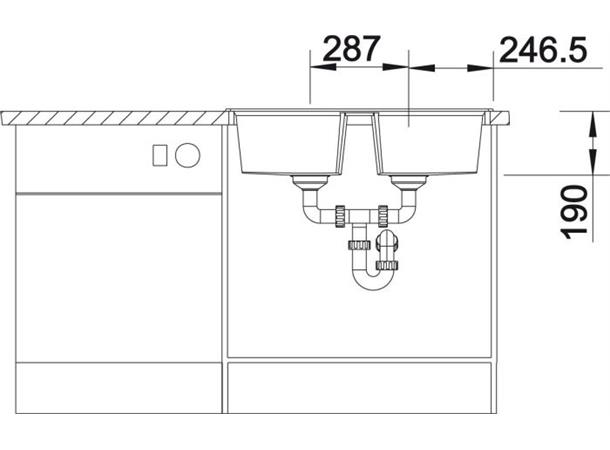 Kjøkkenvask Blanco Lexa 8 Silgranit PuraDur - 78x50cm - Gråstein