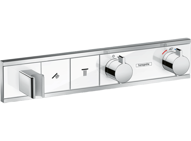 Termostatbatteri Hansgrohe RainSelect Til innbygging 2 uttak - Hvit/krom -